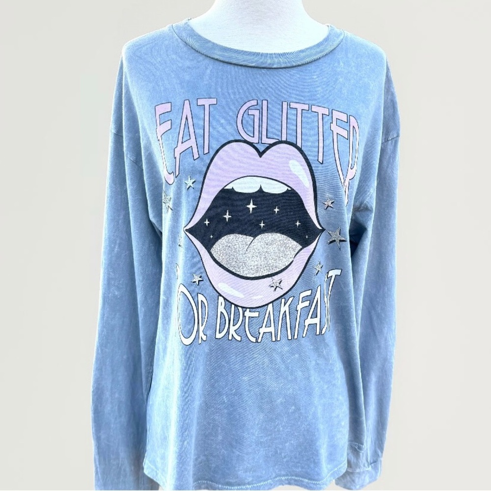 💖 HRT & LUV ‘Eat Glitter For Breakfast’ Long-Sleeved Tee